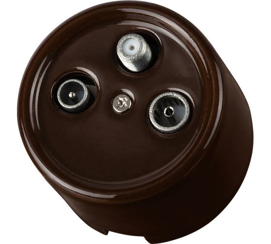 Проходная розетка TV+R+SAT TDM ELECTRIC коричневая «Болонь» SQ1820-0458