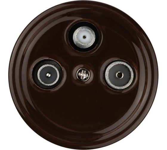 Проходная розетка TV+R+SAT TDM ELECTRIC коричневая «Болонь» SQ1820-0458