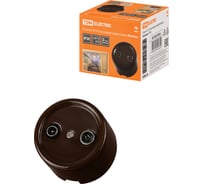 Проходная розетка TV+R TDM ELECTRIC коричневая «Болонь» SQ1820-0456