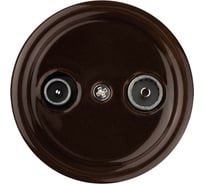 Проходная розетка TV+R TDM ELECTRIC коричневая «Болонь» SQ1820-0456