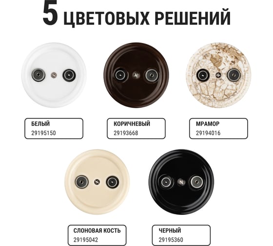 Проходная розетка TV+R TDM ELECTRIC коричневая «Болонь» SQ1820-0456