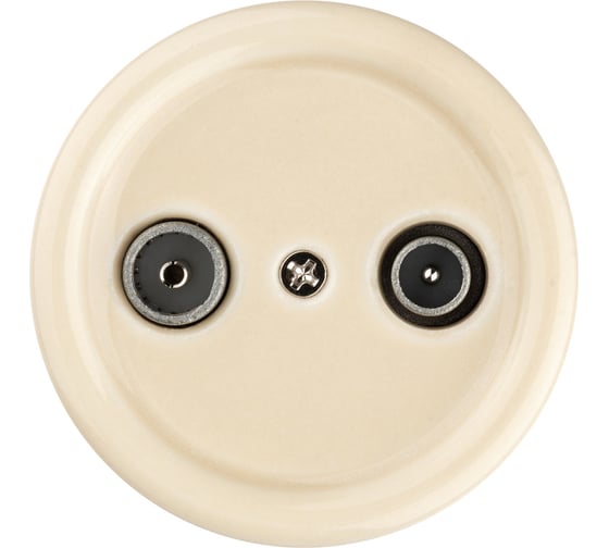 Оконечная розетка TV+R TDM ELECTRIC слоновая кость «Болонь» SQ1820-0355