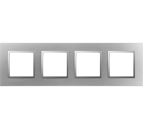 Рамка для розеток и выключателей ЭРА Elegance 14501403 Classic, на 4 поста, алюминий Б0060588