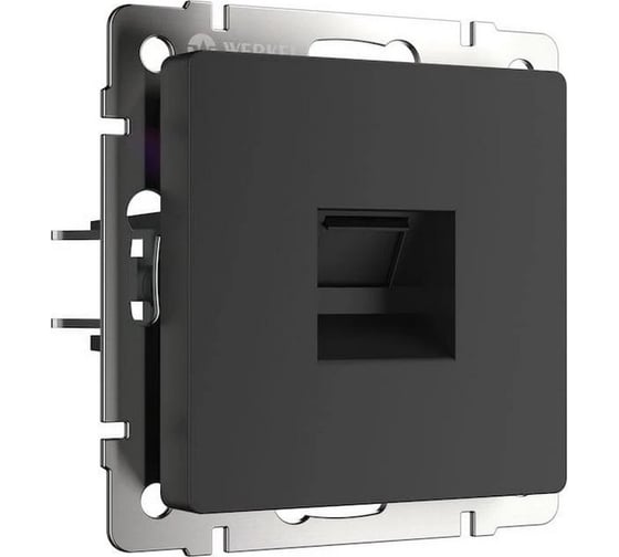 Телефонная розетка WERKEL WL08 RJ 11 черный матовый a029855 1