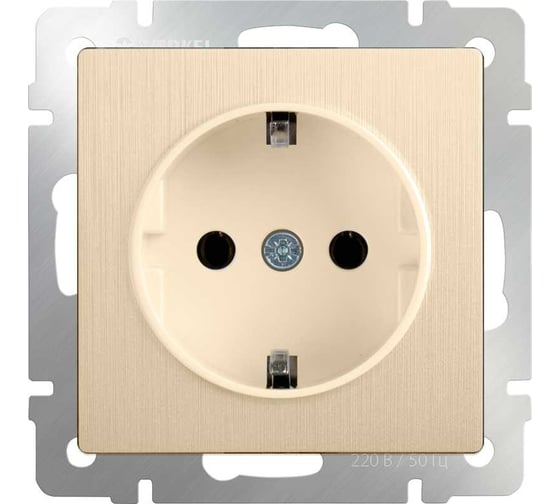 Розетка WERKEL WL10 SKG 01 IP20 с заземлением шампань рифленый a035618