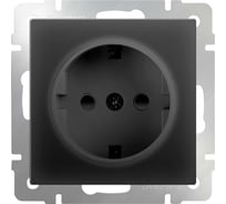 Розетка WERKEL WL08 SKGS 01 IP44 с заземлением и шторками черный матовый a029863