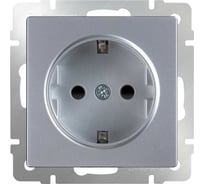 Розетка с заземлением WERKEL WL06 SKGS 01 IP44 и шторками серебрян a029831