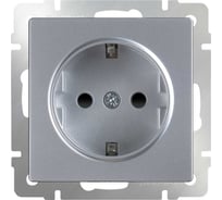 Розетка WERKEL WL06 10 01 с заземлением безвинтовой зажим серебряный a041201