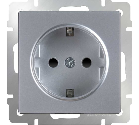 Розетка WERKEL WL06 10 01 с заземлением безвинтовой зажим серебряный a041201