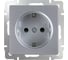 Розетка WERKEL WL06 10 01 с заземлением безвинтовой зажим серебряный a041201 1