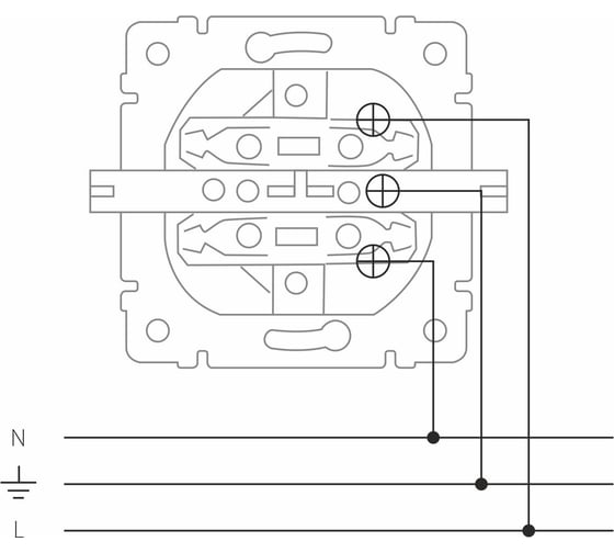 Двойная розетка WERKEL WL10 SKG 02 IP20 с заземлением шампань рифленая a041868