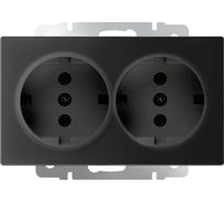 Двойная розетка WERKEL WL08 SKG 02 IP20 с заземлением черный матов a040288