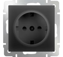 Розетка WERKEL WL08 10 01 с заземлением безвинтовой зажим черный матовый a041202