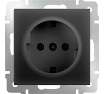 Розетка WERKEL WL08 SKG 01 IP20 с заземлением черный матовый a029860