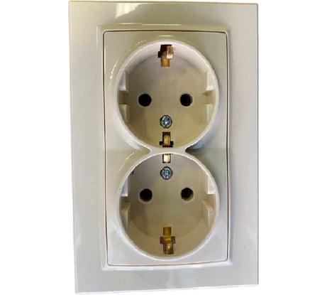 Двойная розетка Econ Камелия 2пз 16А 250В кремовая, K006C