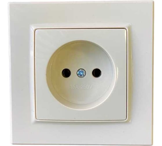 Розетка Econ Камелия 2п 10А 250В кремовая, K003C 1