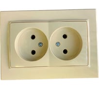 Двойная розетка Econ Камелия 2п 10А 250В кремовая, K005C