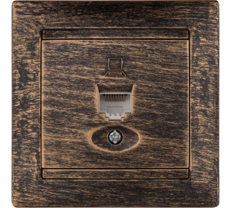 Розетка компьютерная RJ45 TDM ELECTRIC старинная бронза, серия "Лама" SQ1815-0757