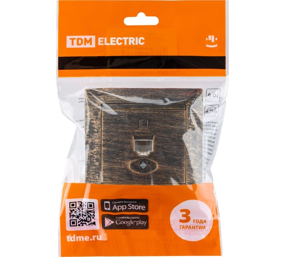 Компьютерная розетка RJ45 TDM ELECTRIC старинная бронза Лама SQ1815-0757