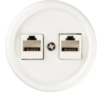 Компьютерная двойная розетка RJ45 TDM ELECTRIC белая «Болонь» SQ1820-0051