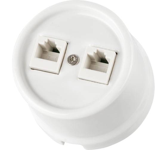 Компьютерная двойная розетка RJ45 TDM ELECTRIC белая «Болонь» SQ1820-0051