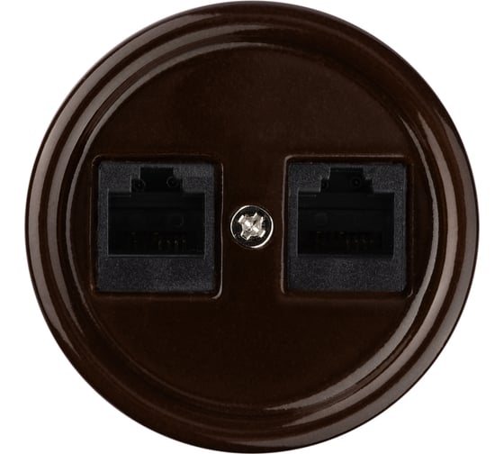 Компьютерная двойная розетка RJ45 TDM ELECTRIC коричневая «Болонь» SQ1820-0451