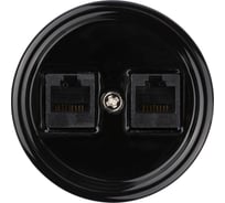 Компьютерная двойная розетка RJ45 TDM ELECTRIC черная «Болонь» SQ1820-0251