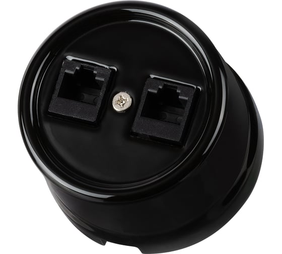 Компьютерная двойная розетка RJ45 TDM ELECTRIC черная «Болонь» SQ1820-0251