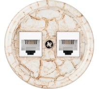 Компьютерная двойная розетка RJ45 TDM ELECTRIC мраморная «Болонь» SQ1820-0151
