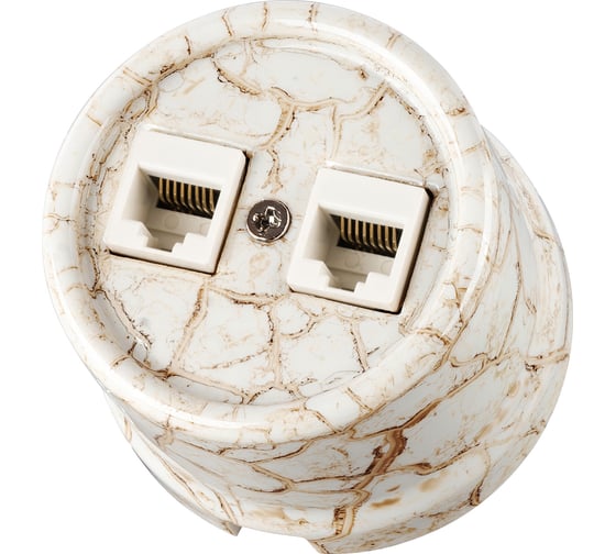 Компьютерная двойная розетка RJ45 TDM ELECTRIC мраморная «Болонь» SQ1820-0151
