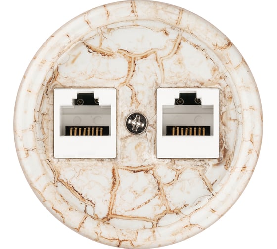 Компьютерная двойная розетка RJ45 TDM ELECTRIC мраморная «Болонь» SQ1820-0151
