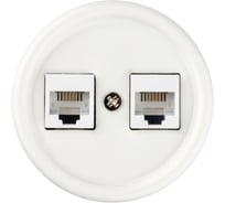 Телефонная двойная розетка RJ11 TDM ELECTRIC белая «Болонь» SQ1820-0050