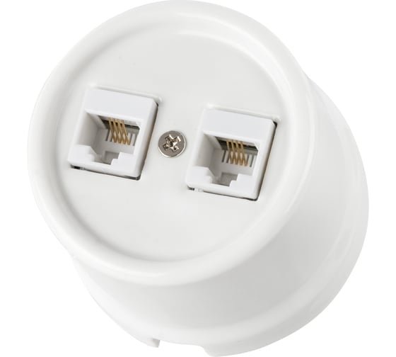 Телефонная двойная розетка RJ11 TDM ELECTRIC белая «Болонь» SQ1820-0050