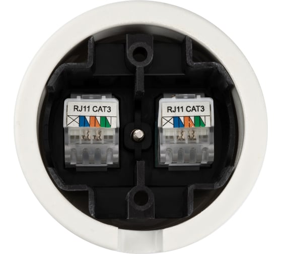 Телефонная двойная розетка RJ11 TDM ELECTRIC белая «Болонь» SQ1820-0050