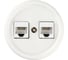 Телефонная двойная розетка RJ11 TDM ELECTRIC белая «Болонь» SQ1820-0050 1