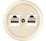Компьютерная двойная розетка RJ45 TDM ELECTRIC сл. кость «Болонь» SQ1820-0351 1