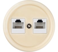 Телефонная двойная розетка RJ11 TDM ELECTRIC слоновая кость «Болонь» SQ1820-0350