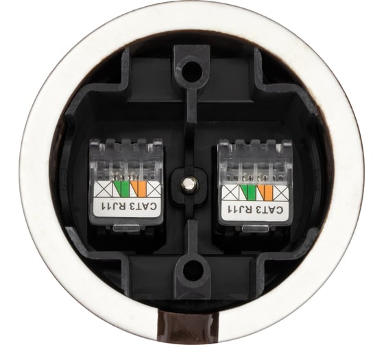Телефонная двойная розетка RJ11 TDM ELECTRIC коричневая «Болонь» SQ1820-0450
