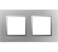 Рамка для розеток и выключателей ЭРА Elegance 14501203 Classic, на 2 поста, алюминий Б0060578
