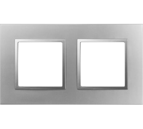 Рамка для розеток и выключателей ЭРА Elegance 14501203 Classic, на 2 поста, алюминий Б0060578
