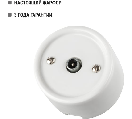 Проходная TV розетка TDM ELECTRIC белая «Болонь» SQ1820-0054