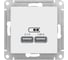 Механизм USB розетки Systeme Electric Atlasdesign лотос a+a, 5в/2,1 а, 2x5в/1,05 а ATN001333 2