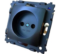 Розетка Econ Камелия 2п 10а 250в антрацит без рамки, K003BA