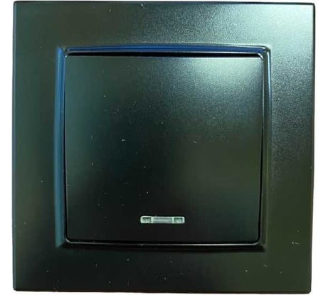 1-клавишный выключатель Econ Камелия с подсветкой 10А антрацит, K007A