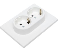 Механизм 2-местной розетки GUSI Electric Gusi ugra с заземлением, с защитными шторками, скрытая установка, 16А, 250В, цвет белый С11Р6-001