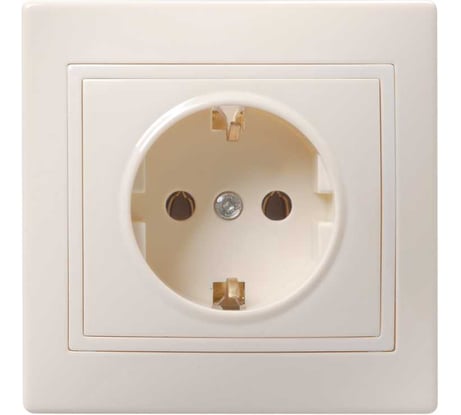 Розетка GENERICA 1мес. с з/к без з/ш 16а кер. кварта крем. ERK11-K33-16-K