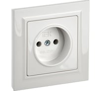 Розетка IEK Brite без заземляющего контакта и шторок 10а в сборе рср10-1-0-брб бел. BR-R10-10-K01-F