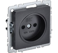 Розетка IEK Brite без заземляющего контакта, с защитными шторками 10а рсш10-2-брч черн. BR-R13-10-K02
