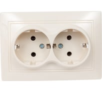 Розетка GENERICA 2мес. с з/к без з/ш 16а кер. кварта крем. ERK21-K33-16-K