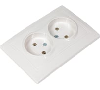 Розетка GENERICA 2мес. без з/к и з/ш 10а кер. кварта бел. ERK20-K01-10-K